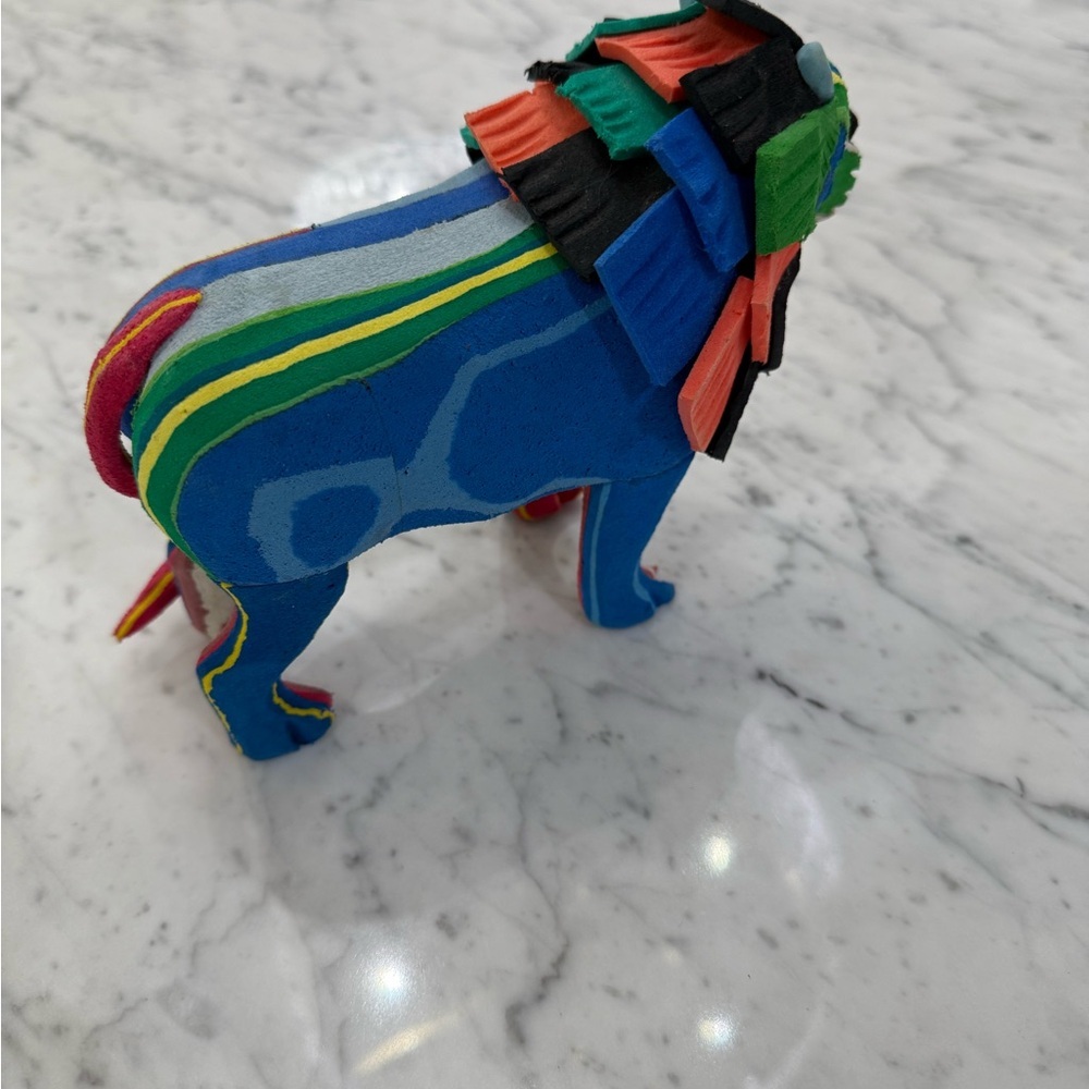 ❤️SOLD❤️ NEW Ocean Sole Handmade Recycled Flip Flop Rubber Lion Statue 6” - Picture 6 of 7